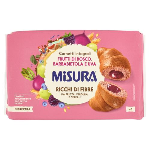 MISURA FIBREXTRA CORNETTI INTEGRALI FRUTTI DI BOSCO BARBABIETOLA & UVA - 308GR