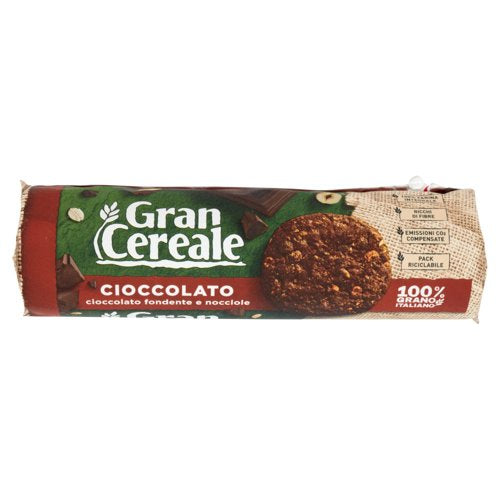 GRAN CEREALE BISCOTTI CON CIOCCOLATO FONDENTE E NOCCIOLE - 230GR