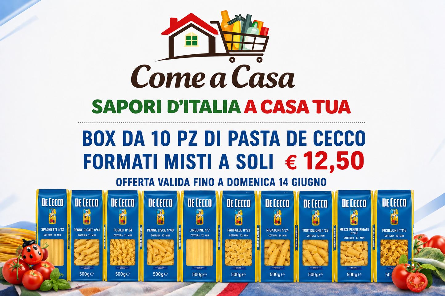BOX PASTA DE CECCO 10PZ FORMATI MISTI - 5KG