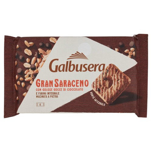 GALBUSERA GRAN SARACENO BISCOTTI GOCCE DI CIOCCOLATO E FARINA INTEGRALE - 6x43GR